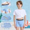 imageBAMBOO COOL Boys Underwear Boxer Briefs 6Pack with Fly Pouch Comfortable and Tag FreeCmesh Fly Zone Black Gray yellow light Blue dark Green raspberry Red gray