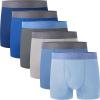 imageBAMBOO COOL Boys Boxer Briefs 618Y Underwear MoistureWicking Lightweight and Ultra Soft 6PackBlue4 grey2