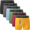 imageBAMBOO COOL Boys Underwear Boxer Briefs 6Pack with Fly Pouch Comfortable and Tag FreeCmesh Fly Zone Black Gray yellow light Blue dark Green raspberry Red gray