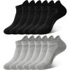 imageBAMBOO COOL Mens Ankle Socks Athletic Low Cut Cushioned Moisture Wicking Running Socks Arch Support Breathable 6 PackBlack3 grey3