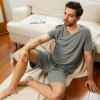 imageBAMBOO COOL Mens Pajama bottoms Short Pants Soft Comfy Breathable Lightweight Lounge Pj Shorts with pockets 2 PackDw2cblackgray