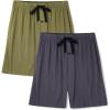 imageBAMBOO COOL Mens Pajama bottoms Short Pants Soft Comfy Breathable Lightweight Lounge Pj Shorts with pockets 2 PackDw2brock Graygreen