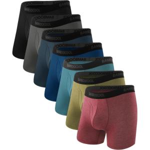 imageBAMBOO COOL Mens Underwear Breathable Boxer Briefs with Fly MoistureWicking Lightweight Underwear 7Pack05multicolor7b7 Pack