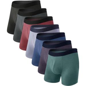 imageBAMBOO COOL Mens Underwear Breathable Boxer Briefs with Fly MoistureWicking Lightweight Underwear 7Pack08multicolor 7 Pack