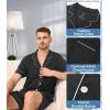 imageBAMBOO COOL Mens Pajama Set Summer Cooling Pjs Button Down Shirts Short Sleeves Lightweight Loungewear Pijama with PocketsBlack