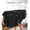 imageBAMBOO COOL Mens Pajama Set Summer Cooling Pjs Button Down Shirts Short Sleeves Lightweight Loungewear Pijama with PocketsBlack