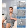 imageBAMBOO COOL Mens Pajama Set Summer Cooling Pjs Button Down Shirts Short Sleeves Lightweight Loungewear Pijama with PocketsGrey