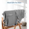 imageBAMBOO COOL Mens Pajama Set Summer Cooling Pjs Button Down Shirts Short Sleeves Lightweight Loungewear Pijama with PocketsGrey