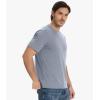 imageBAMBOO COOL Mens TShirts Short Sleeve Shirt Heavyweight Crew Neck T Shirt for Man Moisture Wicking Casual TeesBblue Grey