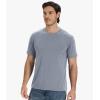 imageBAMBOO COOL Mens TShirts Short Sleeve Shirt Heavyweight Crew Neck T Shirt for Man Moisture Wicking Casual TeesBblue Grey