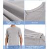 imageBAMBOO COOL Mens TShirts Short Sleeve Shirt Heavyweight Crew Neck T Shirt for Man Moisture Wicking Casual TeesDlight Grey