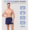 imageBAMBOO COOL Mens Underwear Boxers Moisturewicking and Cool Mens Boxer Shorts Loose Fit Super Soft 4 Pack4bbluePurpleDark BlueDark Grey