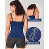 imageBAMBOO COOL ShelfBra Camisole for Women Chest Cover Basic Tank Top with Adjustable Strap Soft UndershirtDark Blue