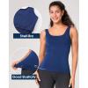 imageBAMBOO COOL ShelfBra Camisole for Women Chest Cover Basic Tank Top with Adjustable Strap Soft UndershirtDark Blue