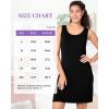 imageBAMBOO COOL Tank Nightgown for Women Sleeveless Sleepshirts with Wide Strap Chemise Night DressBlack
