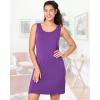 imageBAMBOO COOL Tank Nightgown for Women Sleeveless Sleepshirts with Wide Strap Chemise Night DressViolet