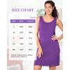 imageBAMBOO COOL Tank Nightgown for Women Sleeveless Sleepshirts with Wide Strap Chemise Night DressViolet
