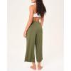 imageBAMBOO COOL Women Pajama Pants High Waisted Wide Leg Lounge Sleep Bottoms Light Weight Casual Yoga Capri PantsGreen