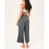 imageBAMBOO COOL Women Pajama Pants High Waisted Wide Leg Lounge Sleep Bottoms Light Weight Casual Yoga Capri PantsGrey
