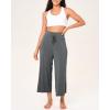 imageBAMBOO COOL Women Pajama Pants High Waisted Wide Leg Lounge Sleep Bottoms Light Weight Casual Yoga Capri PantsGrey