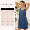 imageBAMBOO COOL Womens Chemise Sleepshirts with Adjustable Spaghetti Strap Homewear Soft Tank NightgownHaze Blue
