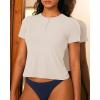 imageBAMBOO COOL Womens Henley T Shirts Short Sleeve SlimFit Tees Tops for Women Trendy Fashion BlouseBeige