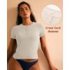 imageBAMBOO COOL Womens Henley T Shirts Short Sleeve SlimFit Tees Tops for Women Trendy Fashion BlouseBeige