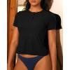imageBAMBOO COOL Womens Henley T Shirts Short Sleeve SlimFit Tees Tops for Women Trendy Fashion BlouseBlack