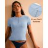 imageBAMBOO COOL Womens Henley T Shirts Short Sleeve SlimFit Tees Tops for Women Trendy Fashion BlouseBlue