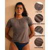 imageBAMBOO COOL Womens Henley T Shirts Short Sleeve SlimFit Tees Tops for Women Trendy Fashion BlouseChocolate