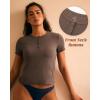 imageBAMBOO COOL Womens Henley T Shirts Short Sleeve SlimFit Tees Tops for Women Trendy Fashion BlouseChocolate