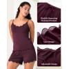 imageBAMBOO COOL Womens Pajama Sets Lace Trim PJ Set with Shorts Sexy Ruffles Sleepwear for WomenAred