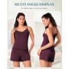 imageBAMBOO COOL Womens Pajama Sets Lace Trim PJ Set with Shorts Sexy Ruffles Sleepwear for WomenAred