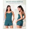 imageBAMBOO COOL Womens Pajama Sets Lace Trim PJ Set with Shorts Sexy Ruffles Sleepwear for WomenBgreen