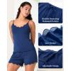 imageBAMBOO COOL Womens Pajama Sets Lace Trim PJ Set with Shorts Sexy Ruffles Sleepwear for WomenCnavy
