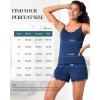 imageBAMBOO COOL Womens Pajama Sets Lace Trim PJ Set with Shorts Sexy Ruffles Sleepwear for WomenCnavy