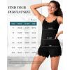 imageBAMBOO COOL Womens Pajama Sets Lace Trim PJ Set with Shorts Sexy Ruffles Sleepwear for WomenDblack