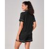 imageBAMBOO COOL Womens Pajama Sets Lounge Set Button Down Sleepwear with Shorts Sleeve Pj Set For LadiesAblack