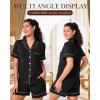 imageBAMBOO COOL Womens Pajama Sets Lounge Set Button Down Sleepwear with Shorts Sleeve Pj Set For LadiesAblack