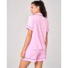 imageBAMBOO COOL Womens Pajama Sets Lounge Set Button Down Sleepwear with Shorts Sleeve Pj Set For LadiesBpink