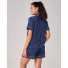 imageBAMBOO COOL Womens Pajama Sets Lounge Set Button Down Sleepwear with Shorts Sleeve Pj Set For LadiesCnavy