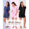 imageBAMBOO COOL Womens Pajama Sets Lounge Set Button Down Sleepwear with Shorts Sleeve Pj Set For LadiesCnavy