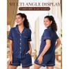 imageBAMBOO COOL Womens Pajama Sets Lounge Set Button Down Sleepwear with Shorts Sleeve Pj Set For LadiesCnavy