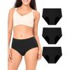 imageBAMBOO COOL Womens Period Underwear Absorbent Panties High Waisted Leakproof Postpartum Maternity Panties3 PackMulticolor A3pack