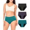 imageBAMBOO COOL Womens Period Underwear Absorbent Panties High Waisted Leakproof Postpartum Maternity Panties3 PackMulticolor C3pack