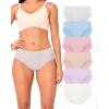 imageBAMBOO COOL Womens Underwear Soft Lace Panties Mid Waisted Seamless Briefs Moisture Wicking Stretchy 6 PackMulticolor5packa