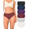 imageBAMBOO COOL Womens Underwear Soft Lace Panties Mid Waisted Seamless Briefs Moisture Wicking Stretchy 6 PackMulticolor5packb