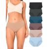 imageBAMBOO COOL Womens Underwear Soft Lace Panties Mid Waisted Seamless Briefs Moisture Wicking Stretchy 6 PackMulticolor5packc