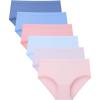 imageBAMBOO COOL Girls Underwear Breathable MoistureWiking Panties Lightweight Soft Solid Color Briefs 6 Pack 614YMulticoloredc6 Packs