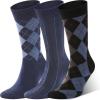 imageBAMBOO COOL Mens Dress Socks Crew SocksBamboo Viscose Lightweight Thin Argyle Pattern Ribbed striped 36 PackMulticolor A3